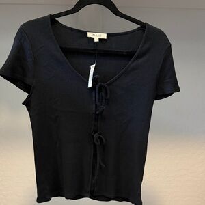 Madewell Tie-Front Short Sleeve Tee